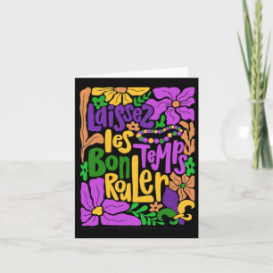 Mardi Gras Boho Laissez Les Bon Temps Rouler Fleur Karte