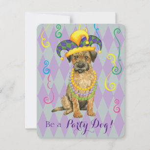 Mardi Gras Border Terrier Einladung