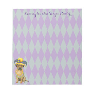 Mardi Gras Border Terrier Notizblock