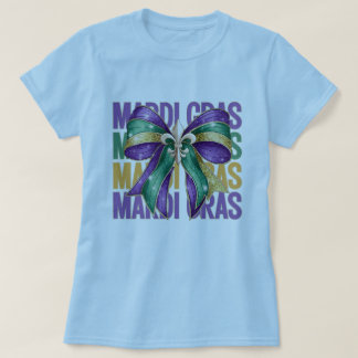🎭 Mardi Gras Bow T - Shirt - Festive und stilvoll