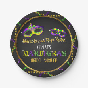 Mardi Gras Brautparty Pappteller