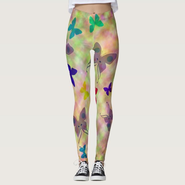 Mardi Gras Butterfly Leggings (Vorderseite)