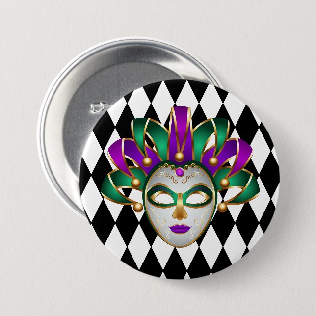 Mardi Gras Button Button (Vorne & Hinten)