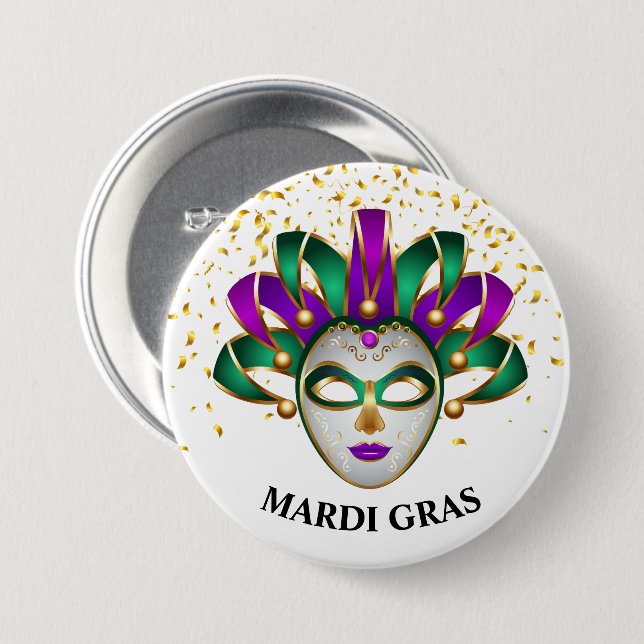 Mardi Gras Button Button (Vorne & Hinten)