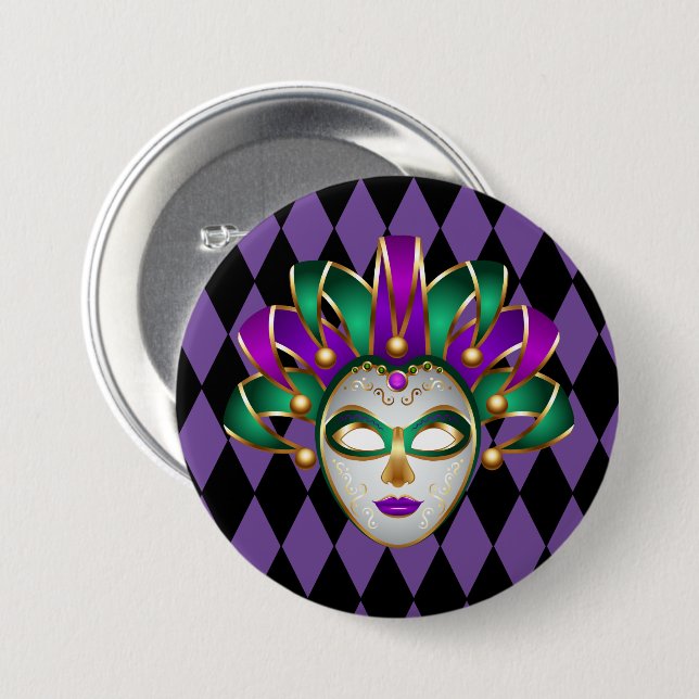 Mardi Gras Button Button (Vorne & Hinten)