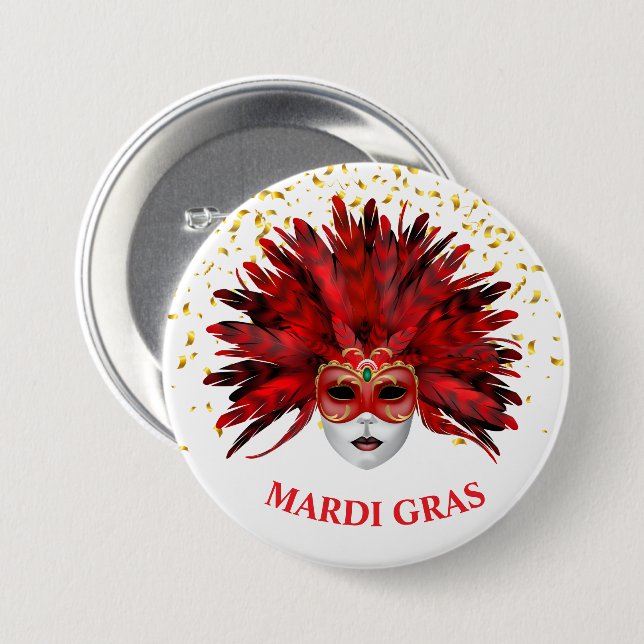 Mardi Gras Button Button (Vorne & Hinten)