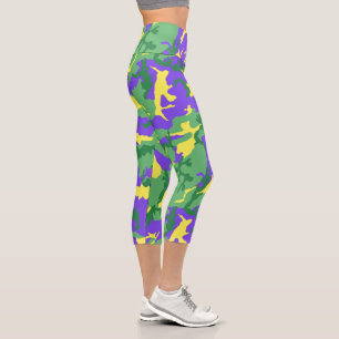 Mardi Gras Camouflage Camouflage Party farbig Capri Leggings