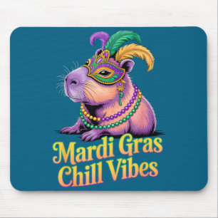 Mardi Gras Capybara entspannte Vibes Maskenball-Ma Mousepad