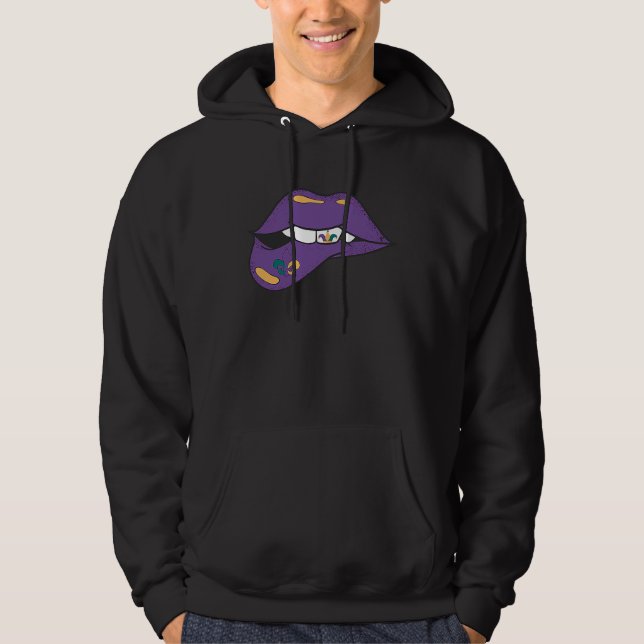 Mardi Gras Carnival Costume Lips Hoodie (Vorderseite)