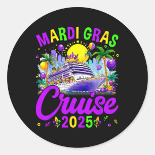 Mardi Gras Carnival Cruise 2025 Family Cruising Runder Aufkleber