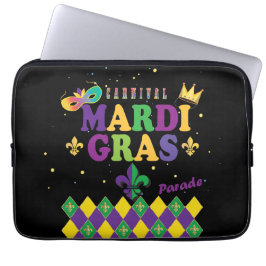 Mardi Gras Carnival Deco Lilie Pattern Laptopschutzhülle