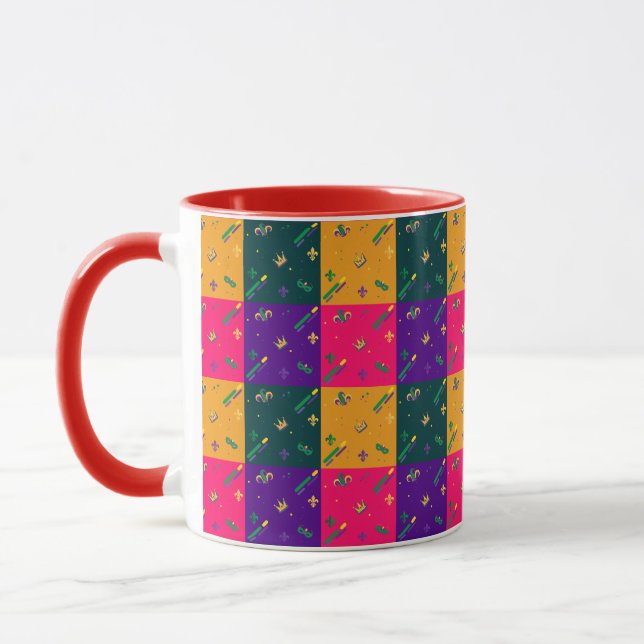 Mardi Gras Carnival Harlequin Lilie Diamond Tasse (Links)