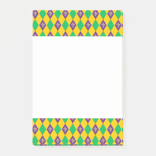 Mardi Gras Carnival Harlequin Lilie Post-it Klebezettel