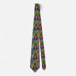 Mardi Gras Carnival Lila Green Jester Krawatte
