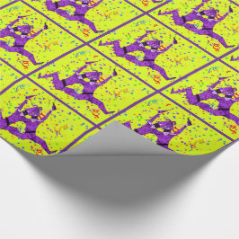 Mardi Gras Carnival Lila Jesters mit Confetti Geschenkpapier