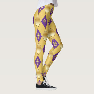 Mardi Gras Carnival Lilie Diamond Harlequin Leggings