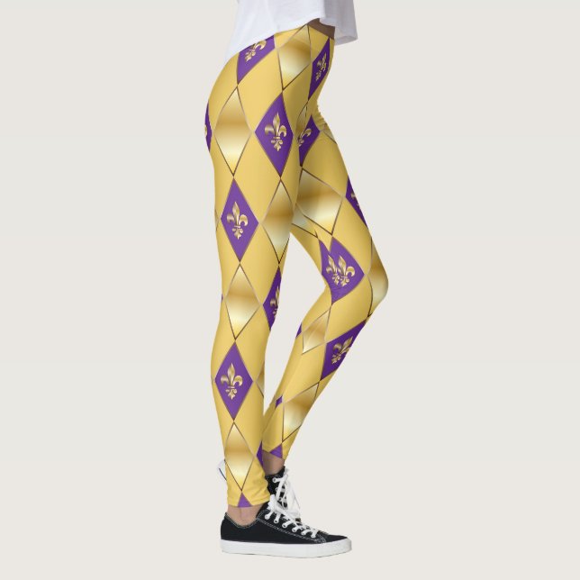 Mardi Gras Carnival Lilie Diamond Harlequin Leggings (Rechts)