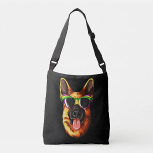 Mardi Gras Carnival Mask German Shepherd Tragetaschen Mit Langen Trägern