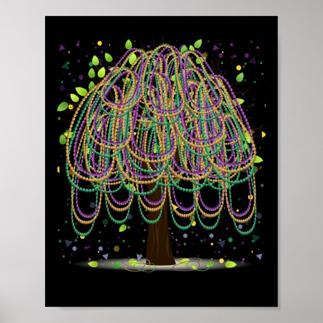 Mardi Gras Carnival Mexican Graphic Bead Tree Poster (Vorne)