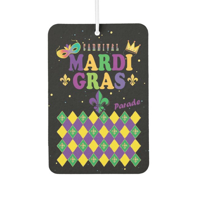 Mardi Gras Carnival Party Lilie Rhombus Autolufterfrischer (Vorderseite)