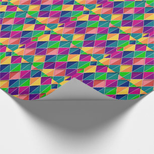 Mardi Gras Carnival Yellow Purple Green Diamonds Geschenkpapier