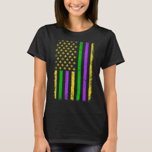 Mardi Gras Carnivals Amerikanische Flagge Funny Fe T-Shirt