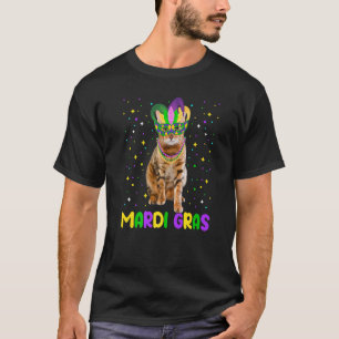 Mardi Gras Carnivals Niedliche Bengalische Katzen T-Shirt