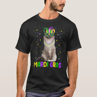 Mardi Gras Carnivals Niedliche Birman Cat Animes T-Shirt