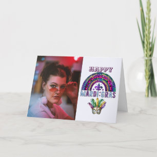 Mardi Gras Carte photo personnalisé