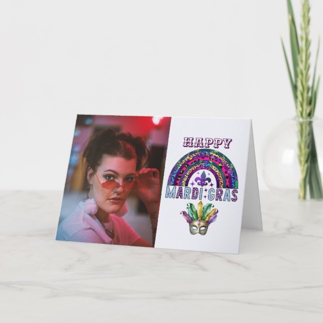 Mardi Gras Carte photo personnalisé (Devant)