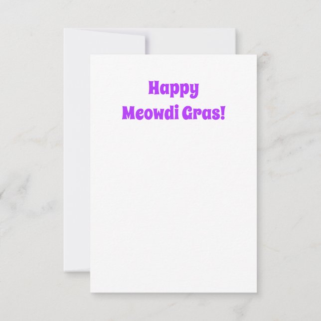 Mardi Gras Cat Einladung, Funny Meowdi Gras Card Einladung (Rückseite)