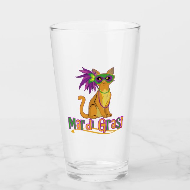 Mardi Gras Cat Glas (Vorderseite)