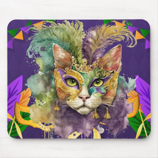 Mardi Gras Cat Mouse Pad Mousepad (Vorne)