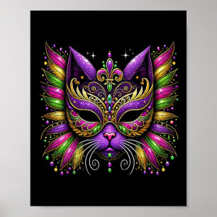 Mardi Gras Cat Villa Saroli Poster