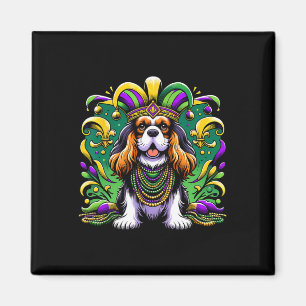 Mardi Gras Cavalier King Charles Spaniel Dog Jeste Magnet