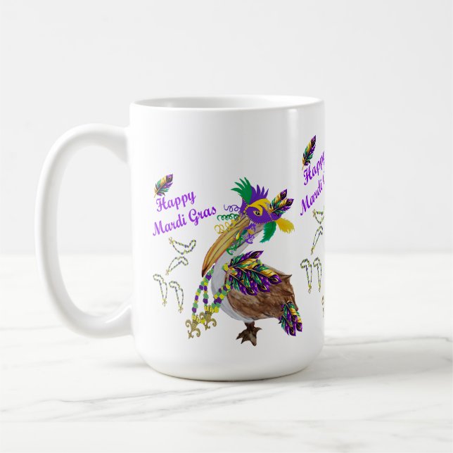 Mardi Gras ceremic party coffee mug (Gauche)