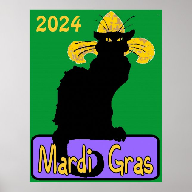 Mardi Gras Chat Noir, Bearbeitungsdatum Poster (Vorne)