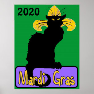 Mardi Gras Chat Noir, Bearbeitungsdatum Poster