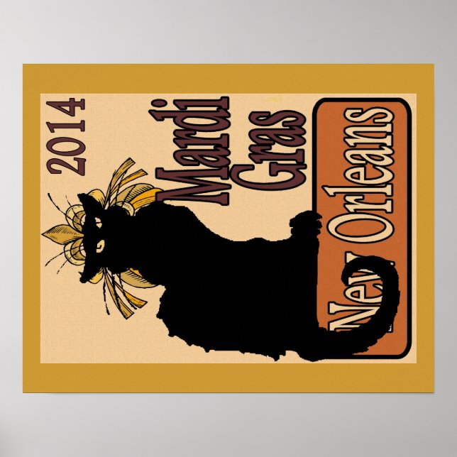 Mardi Gras Chat Noir Poster (Vorne)