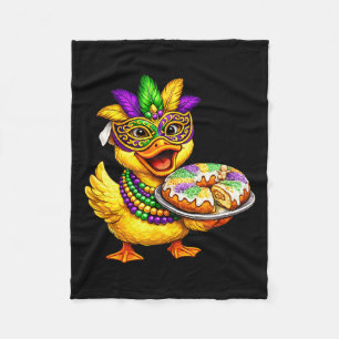 Mardi Gras Chick Gelbes Entlein-Entenmasken-King C Fleecedecke