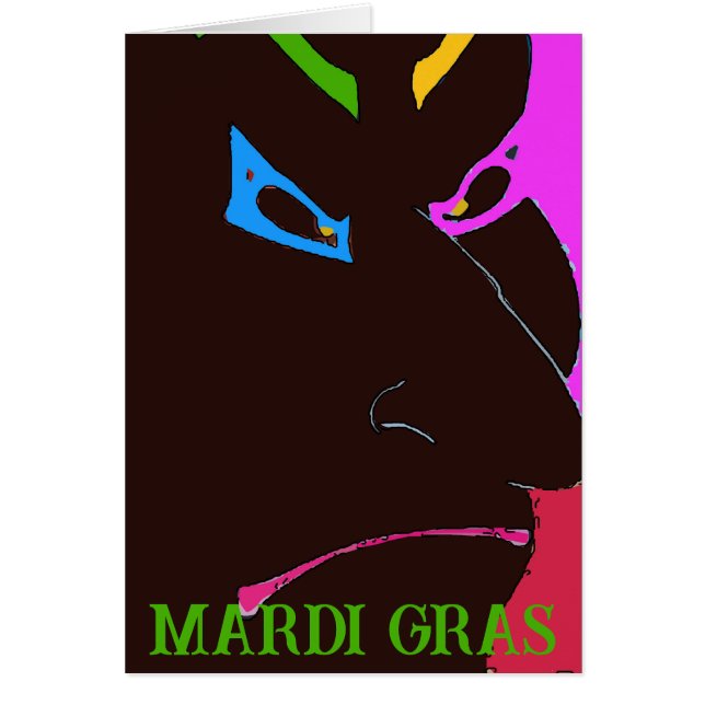 Mardi Gras Clown Face, ajouter du texte, (Devant)