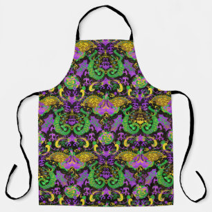 Mardi Gras Colors Damasdrache, Schmetterling, Schl Schürze