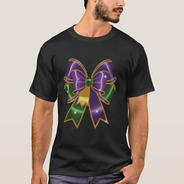 Mardi Gras Coquette Bow Elegant Mardi Gras Zubehör T-Shirt (Vorderseite)