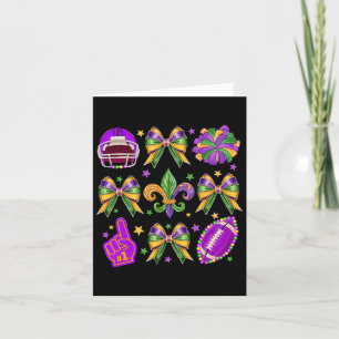 Mardi Gras Coquette Bow Football Mardi Gras neu od Karte