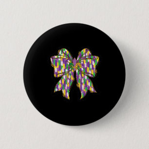 Mardi Gras Coquette Bow Louisiana Festival Moon an Button