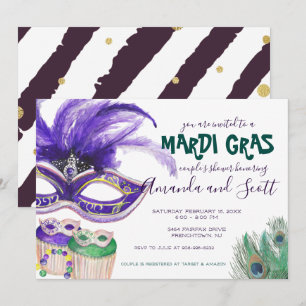 Mardi Gras Coupels Dusche Einladung