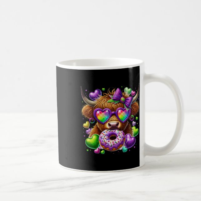 Mardi Gras Cow Sticker Kaffeetasse (Rechts)