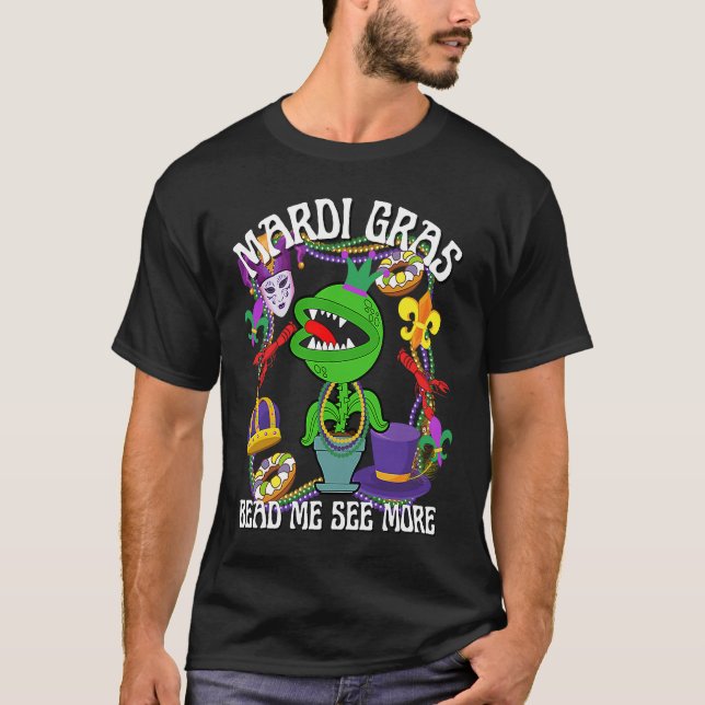 Mardi Gras Crawfish Crawdad Feed Me Beads Jester H T-Shirt (Vorderseite)