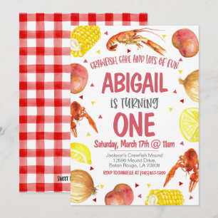 Mardi Gras Crawfish Einladung zum ersten Geburtsta