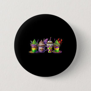 Mardi Gras Crawfish Fett Dienstag Mardi Coffee Lov Button